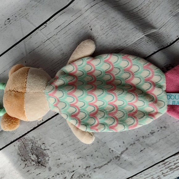 Douglas Baby Lovey Teether Plush Mermaid Doll Soft Security Blanket Pink & Mint - Picture 5 of 8